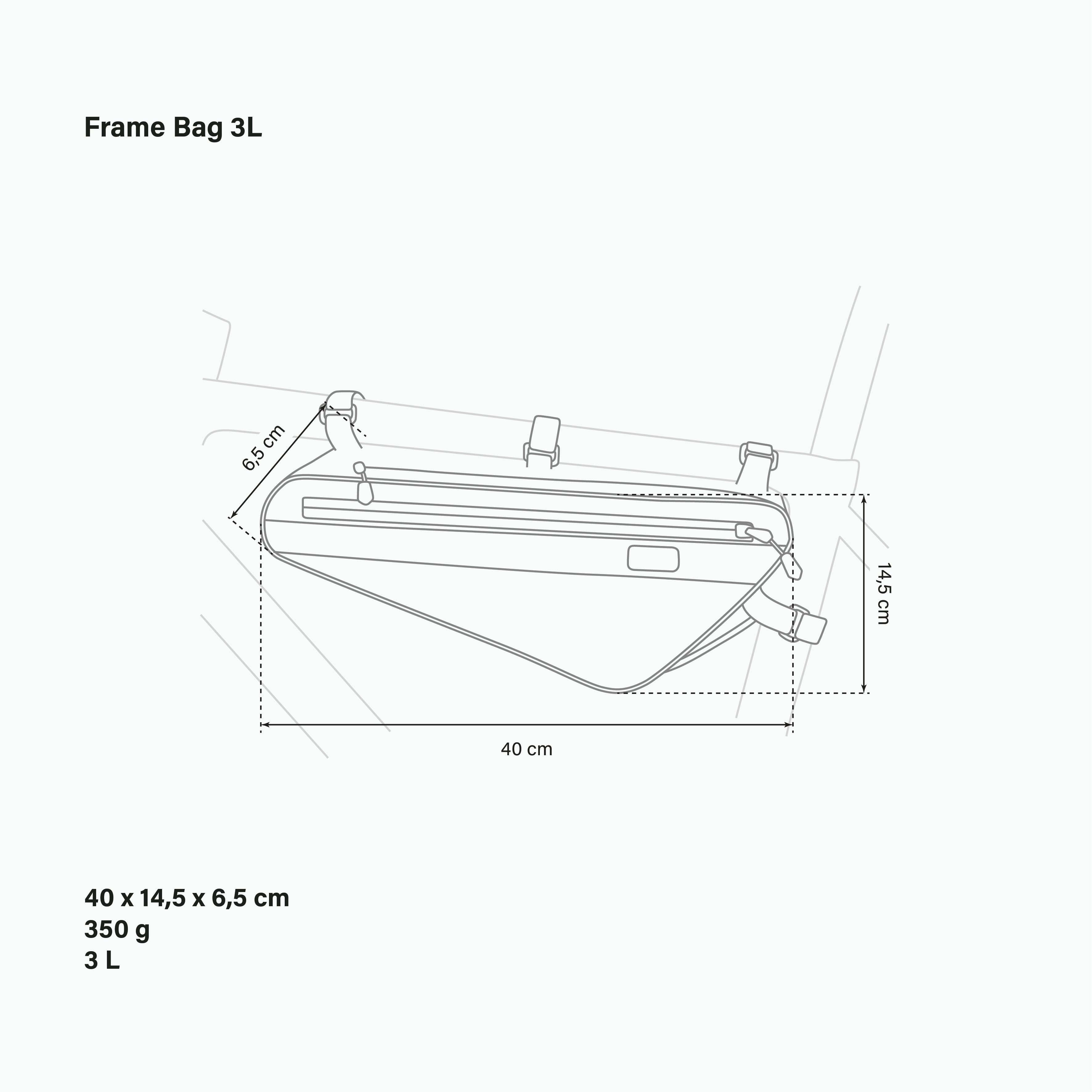 Frame bag 3L dimensions