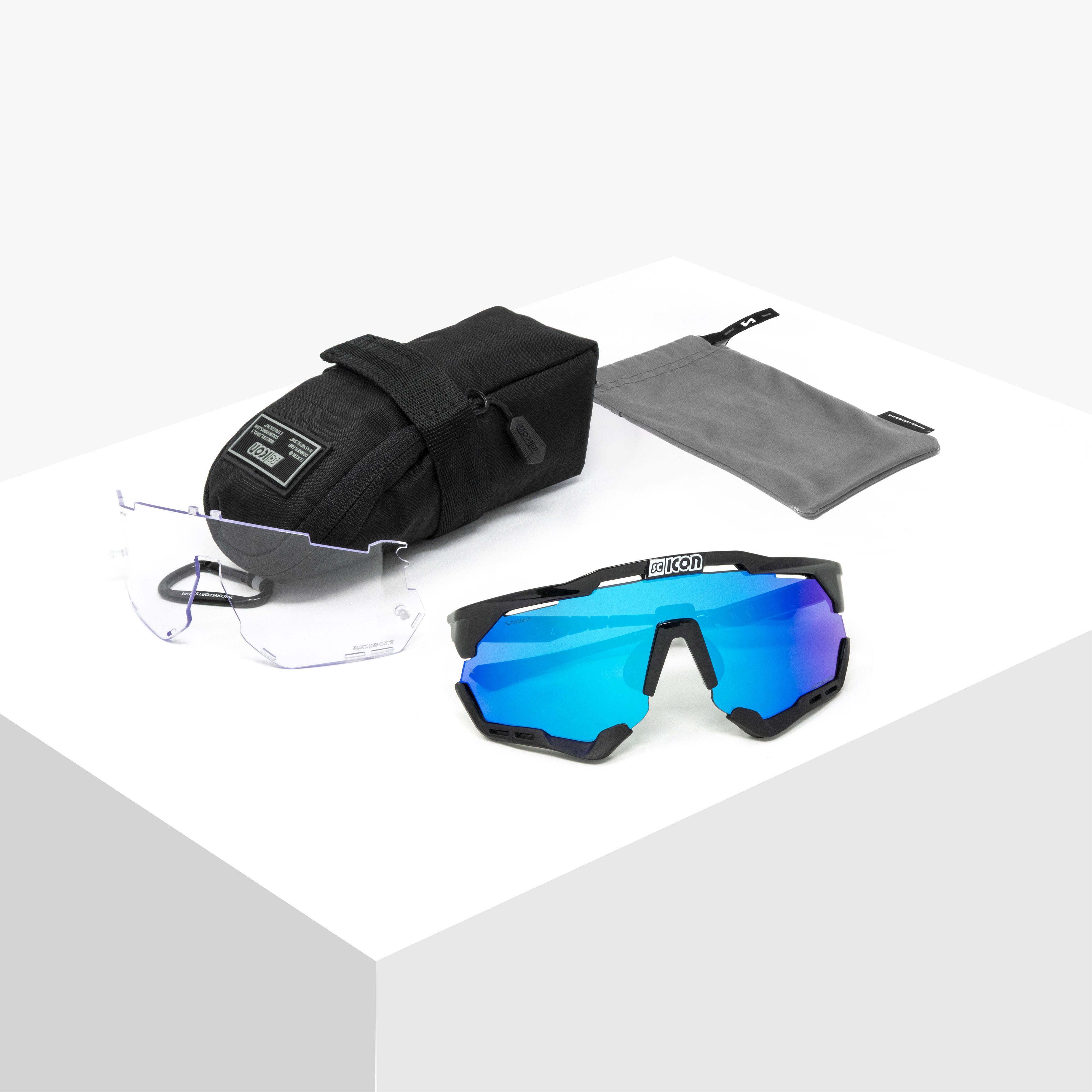 White/Blue Aeroshade Sport Sunglasses | Scicon Sports