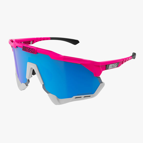 Pink Fluo/Blue Aeroshade Sport Sunglasses | Scicon Sports