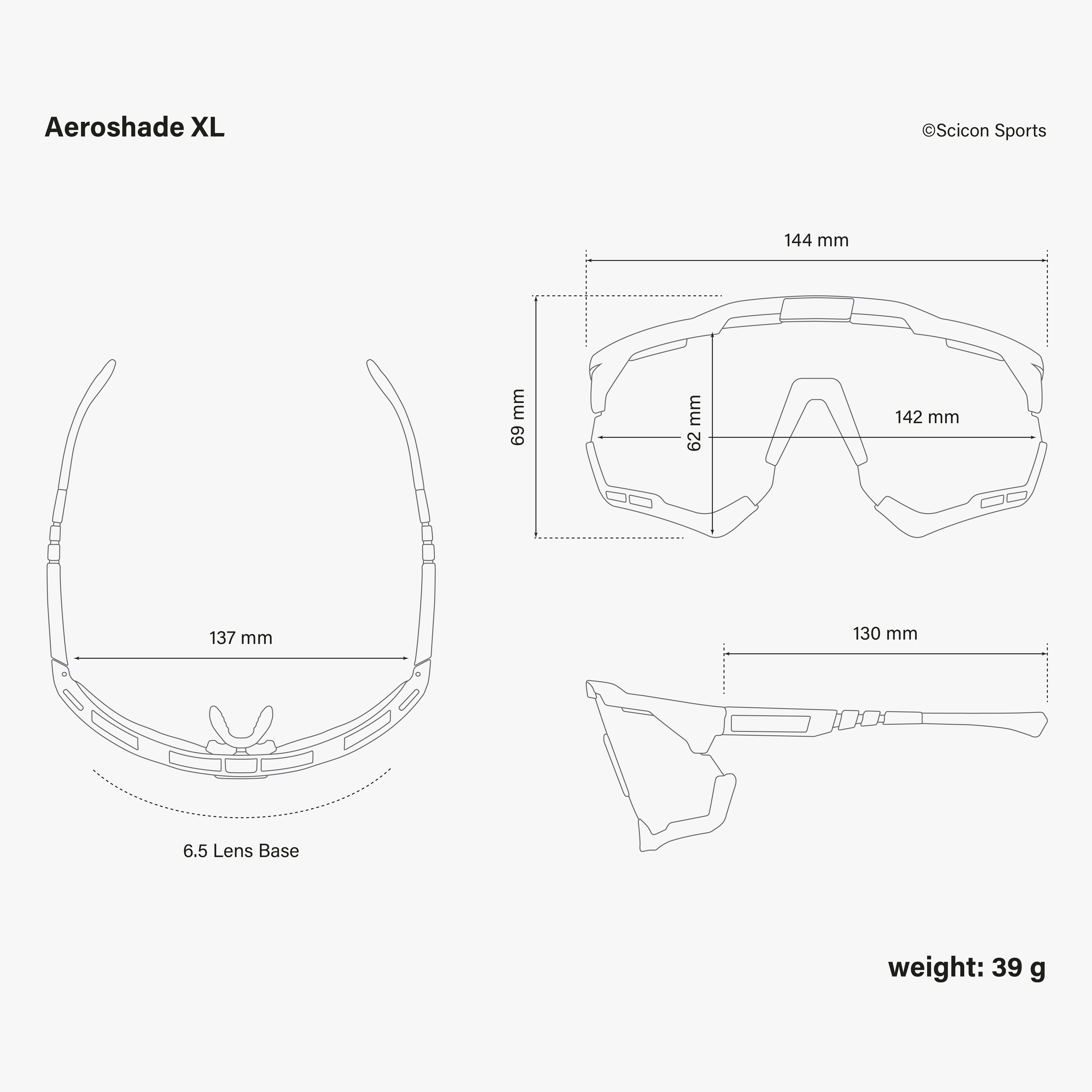 Black Aeroshade XL Cycling Sport Sunglasses | Scicon Sports