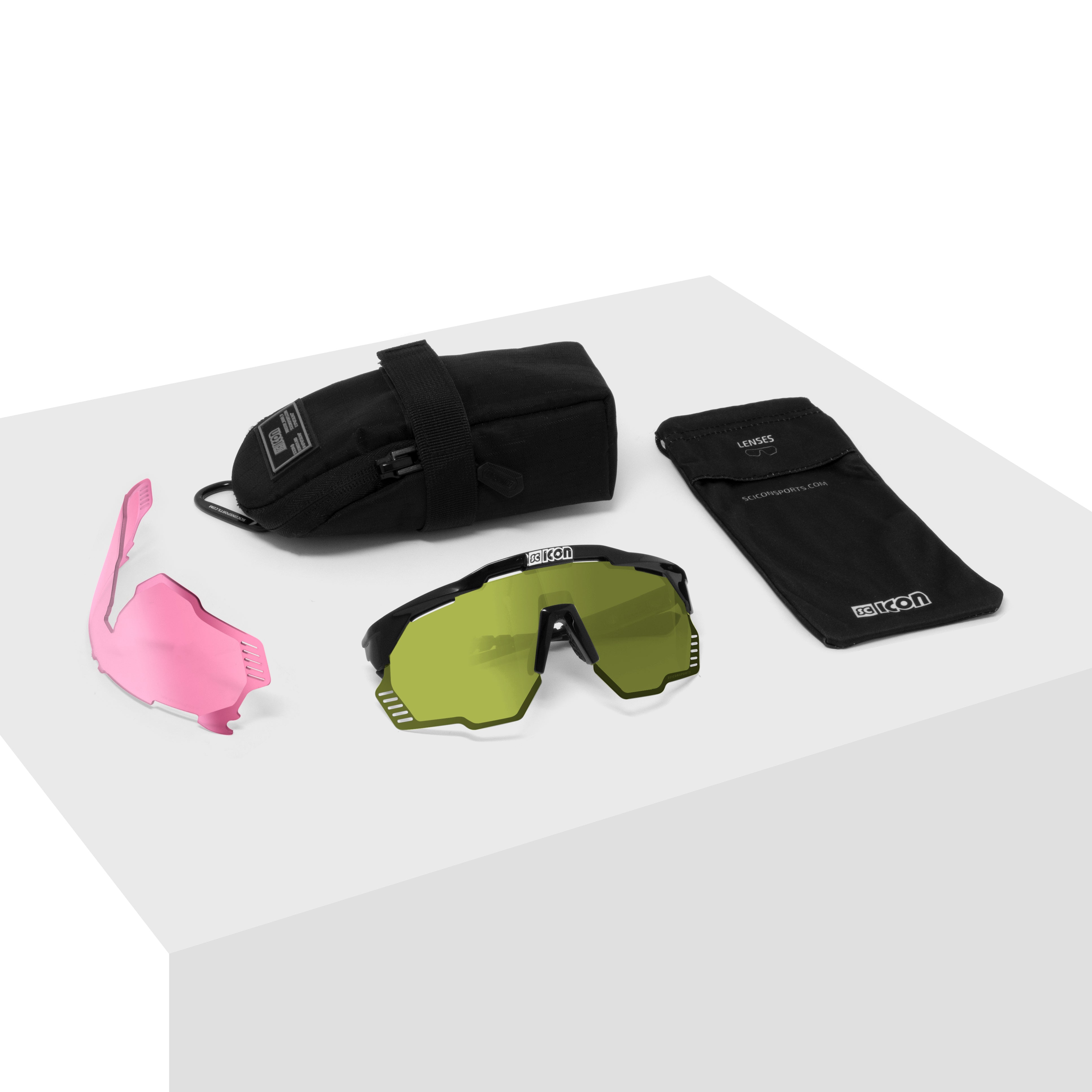 Carbon/Green Aeroshade Kunken Sunglasses | Scicon Sports