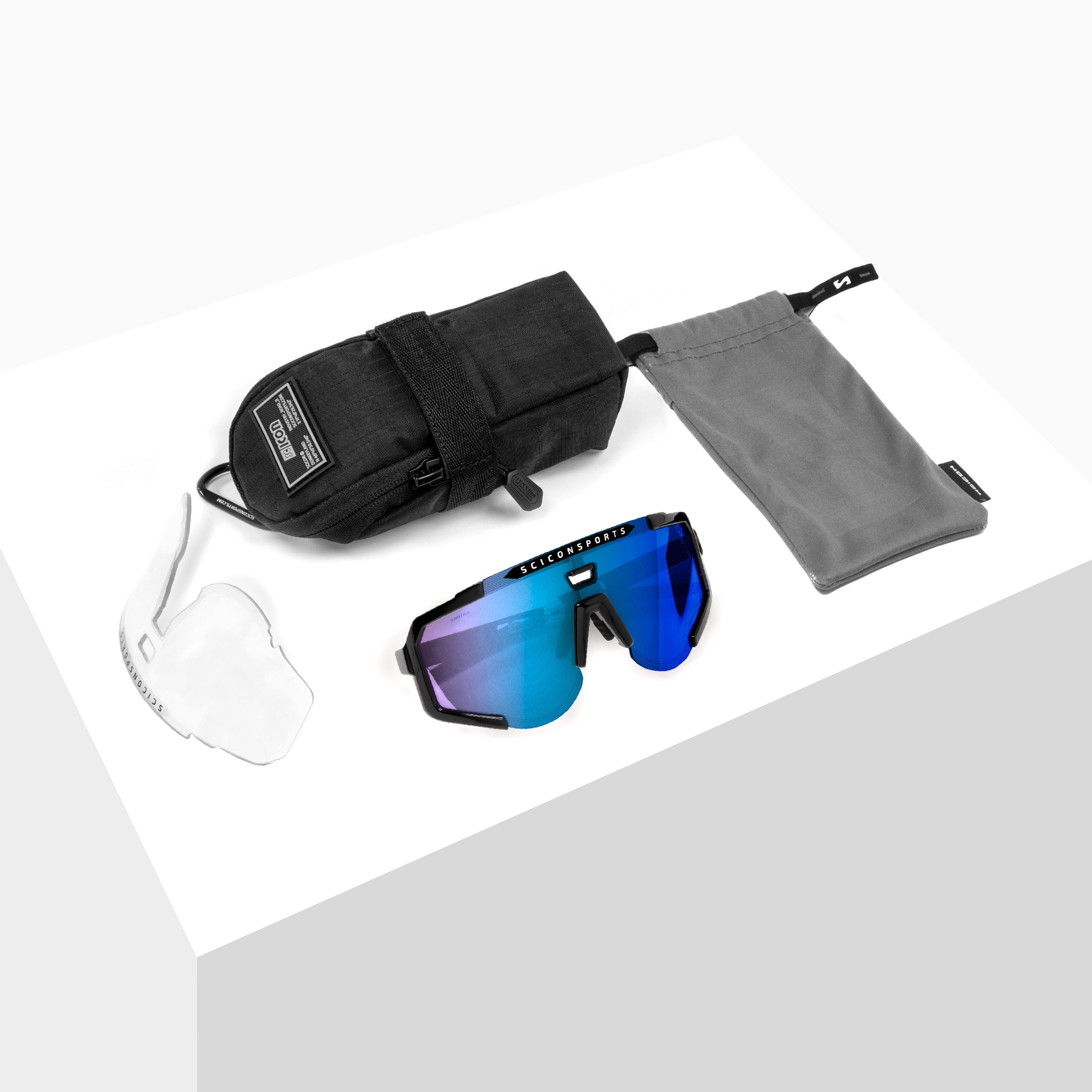 Black/Multimirror Blue Aeroscope Sport Sunglasses