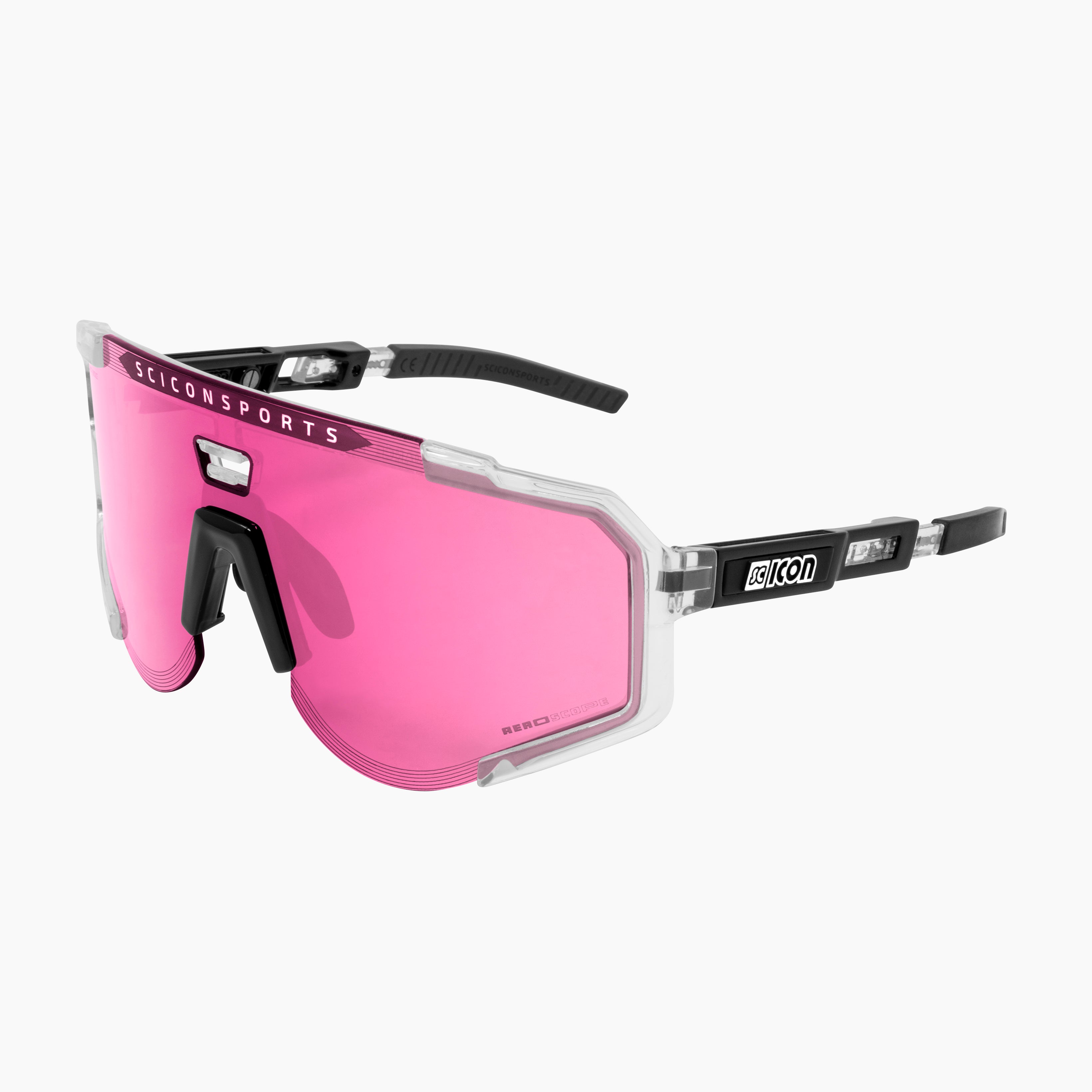 シーコン AEROSCOPE Crystal/Pink Aeroscope Sport Sunglasses | Scicon Sports