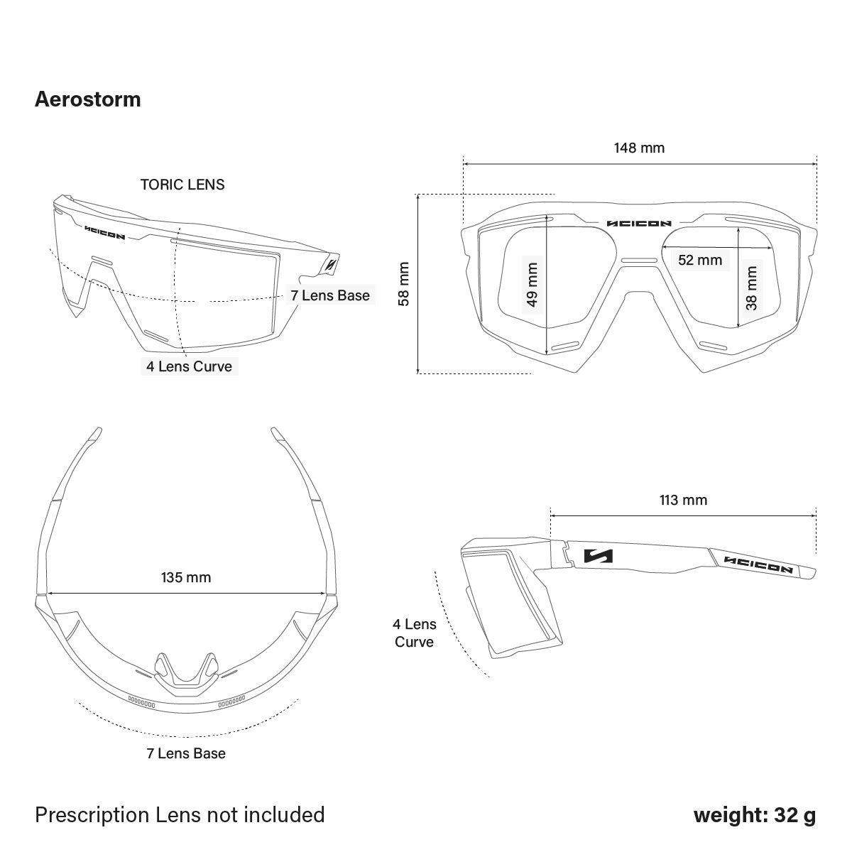 Aerostorm PILS Black dimensions