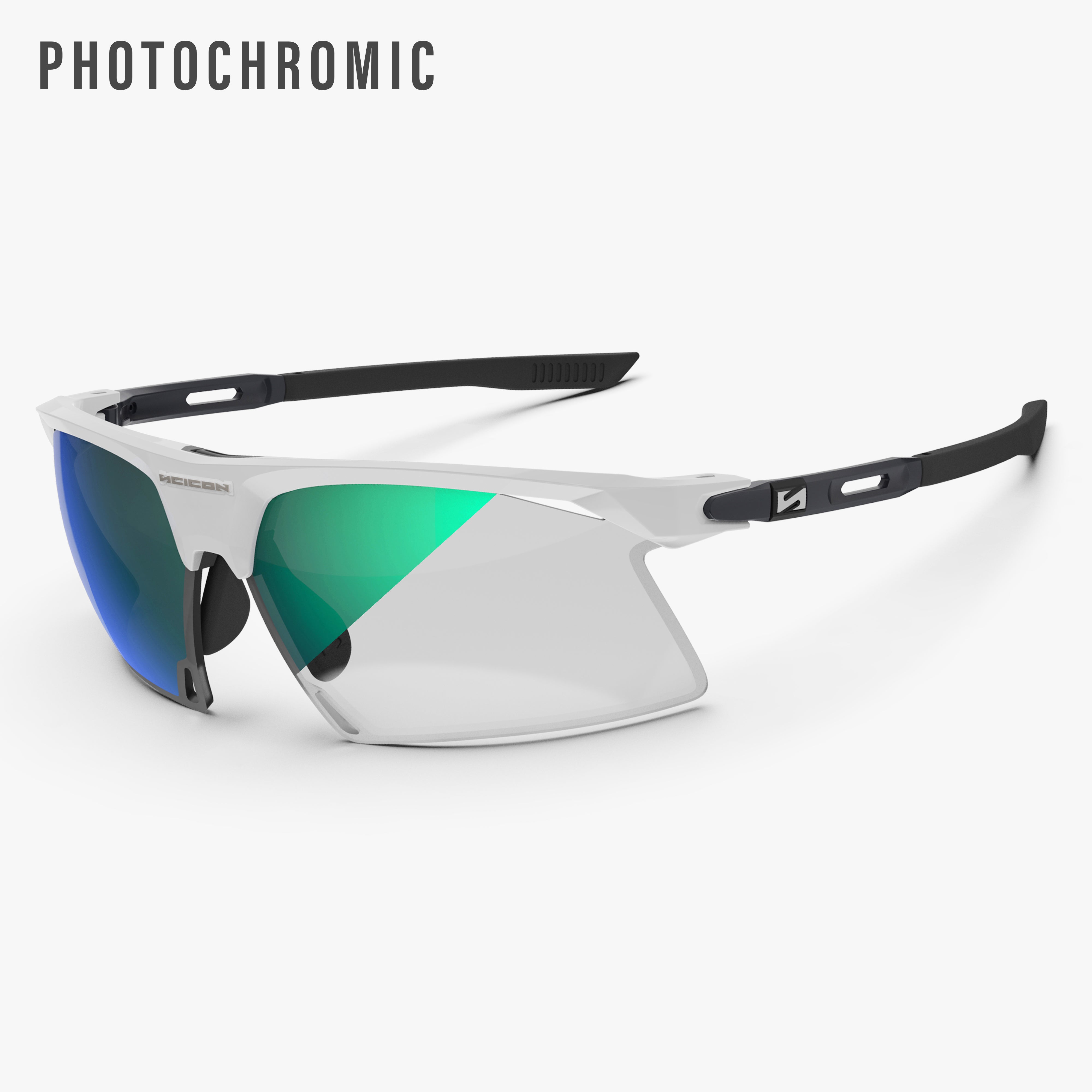 Aerobeam White Gloss + Photochromic Clear to Multimirror Blue Green hero