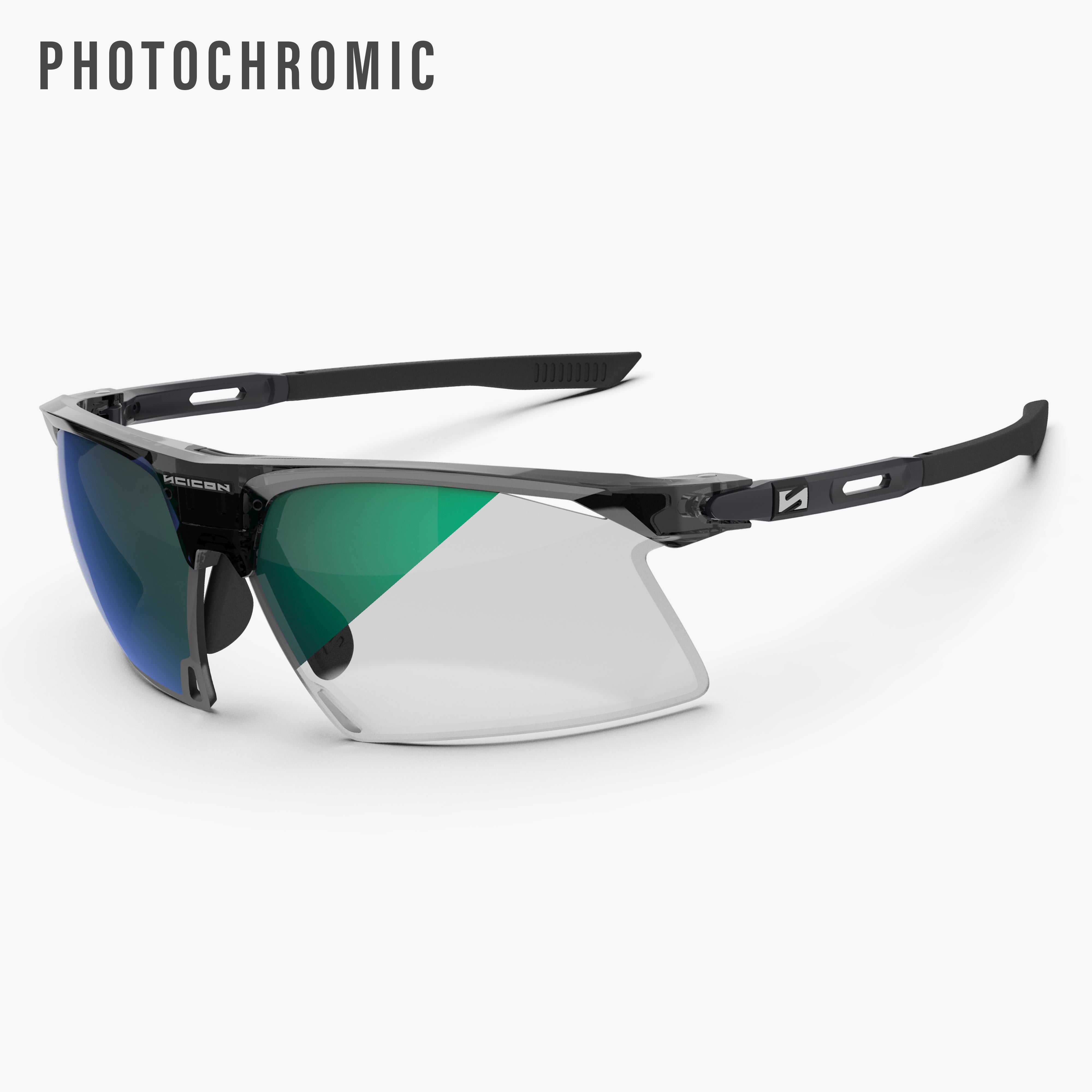 Aerobeam Black Crystal Gloss + Photochromic Clear to Green Blue hero