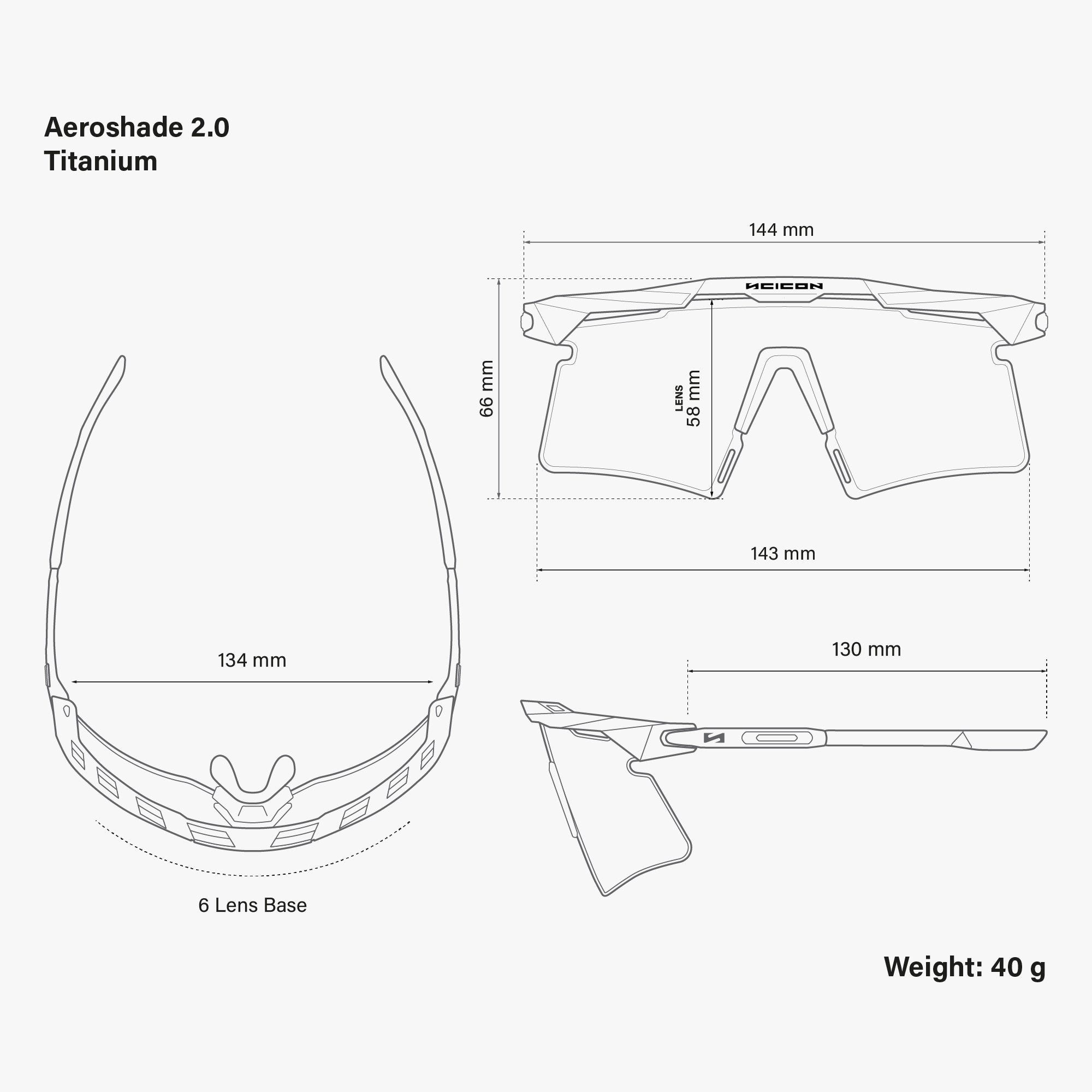 Aeroshade Titanium Dimensions