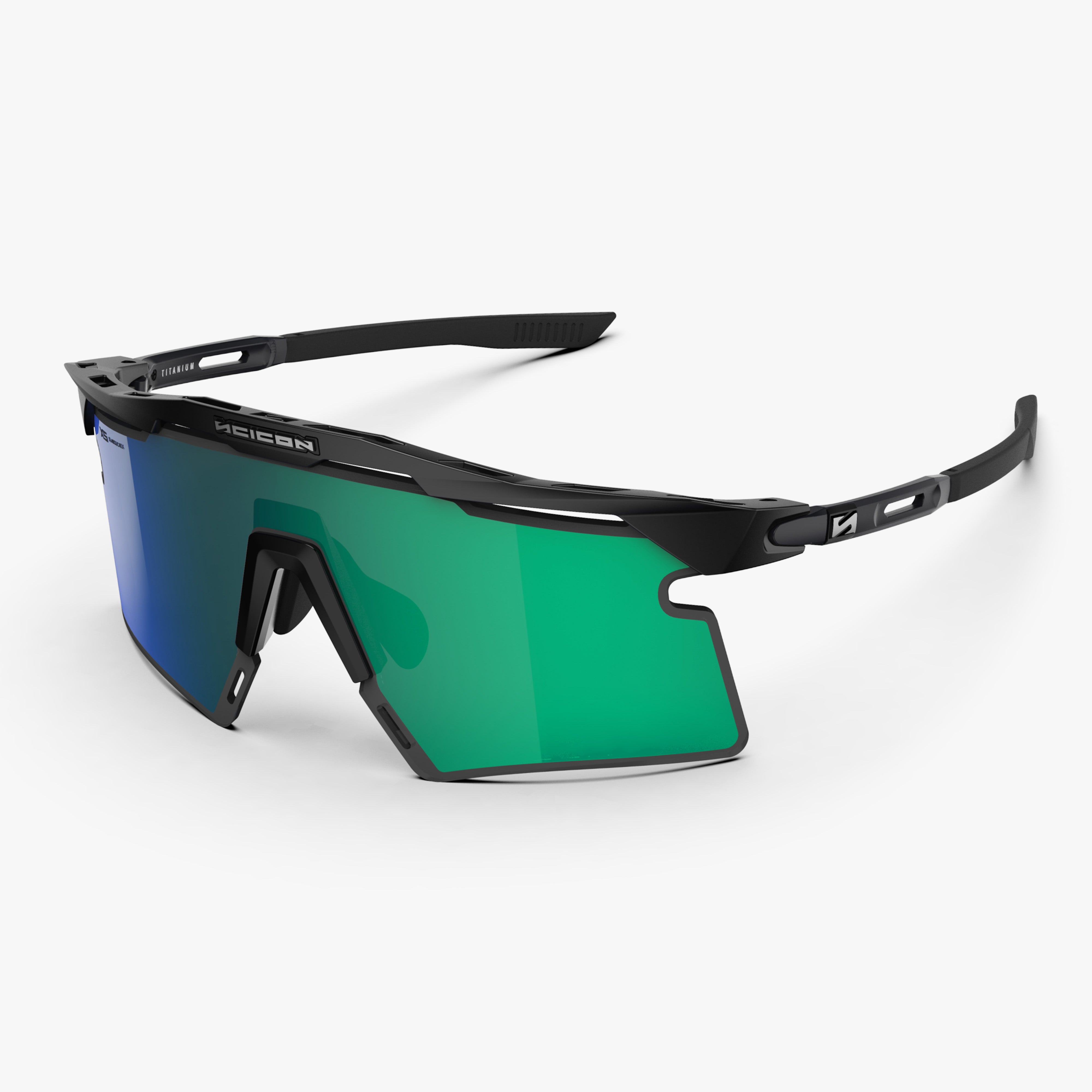 Aeroshade 2.0 Titanium XS Matte Black Multimirror Blue Green hero