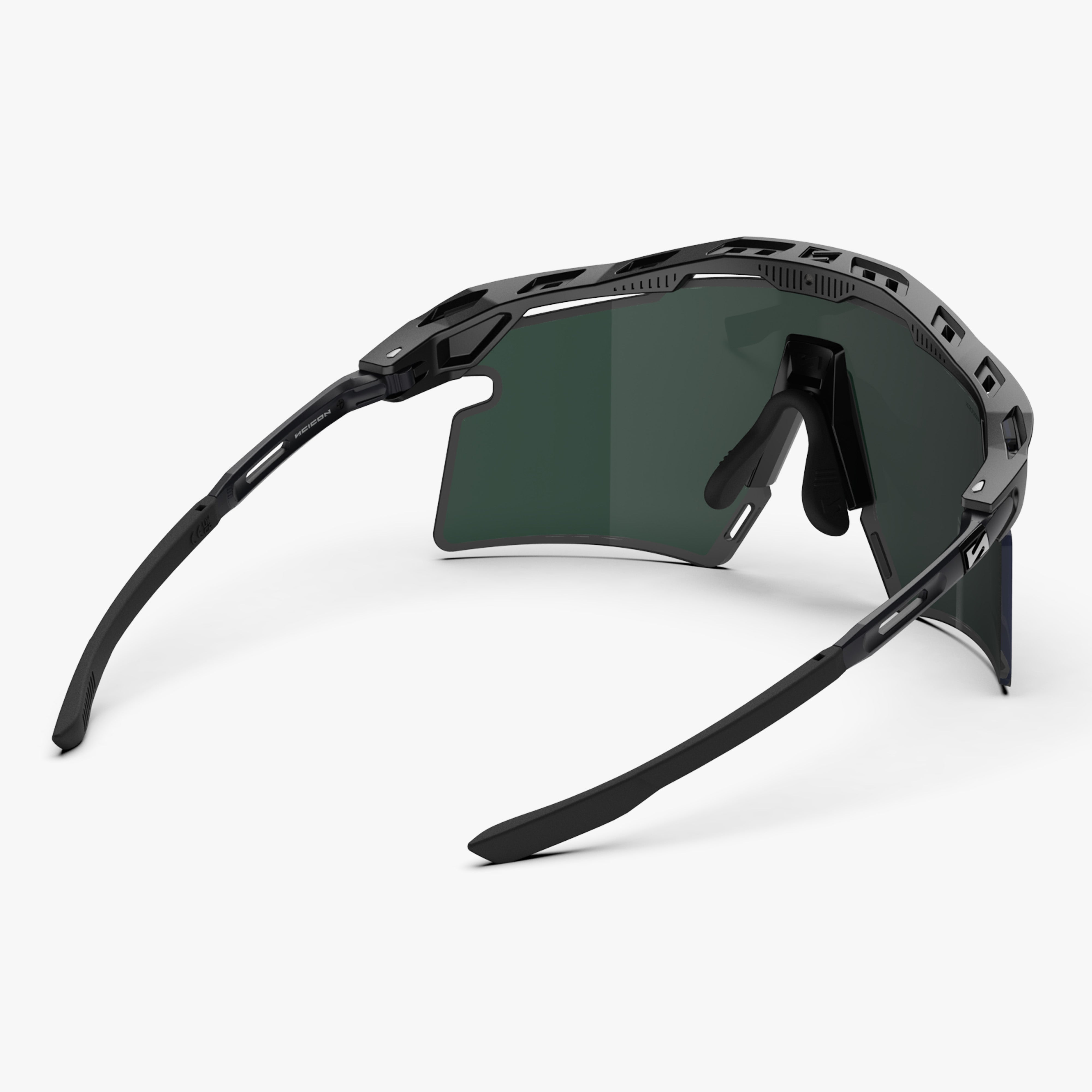 Aeroshade 2.0 Titanium XS Matte Black Multimirror Blue Green back