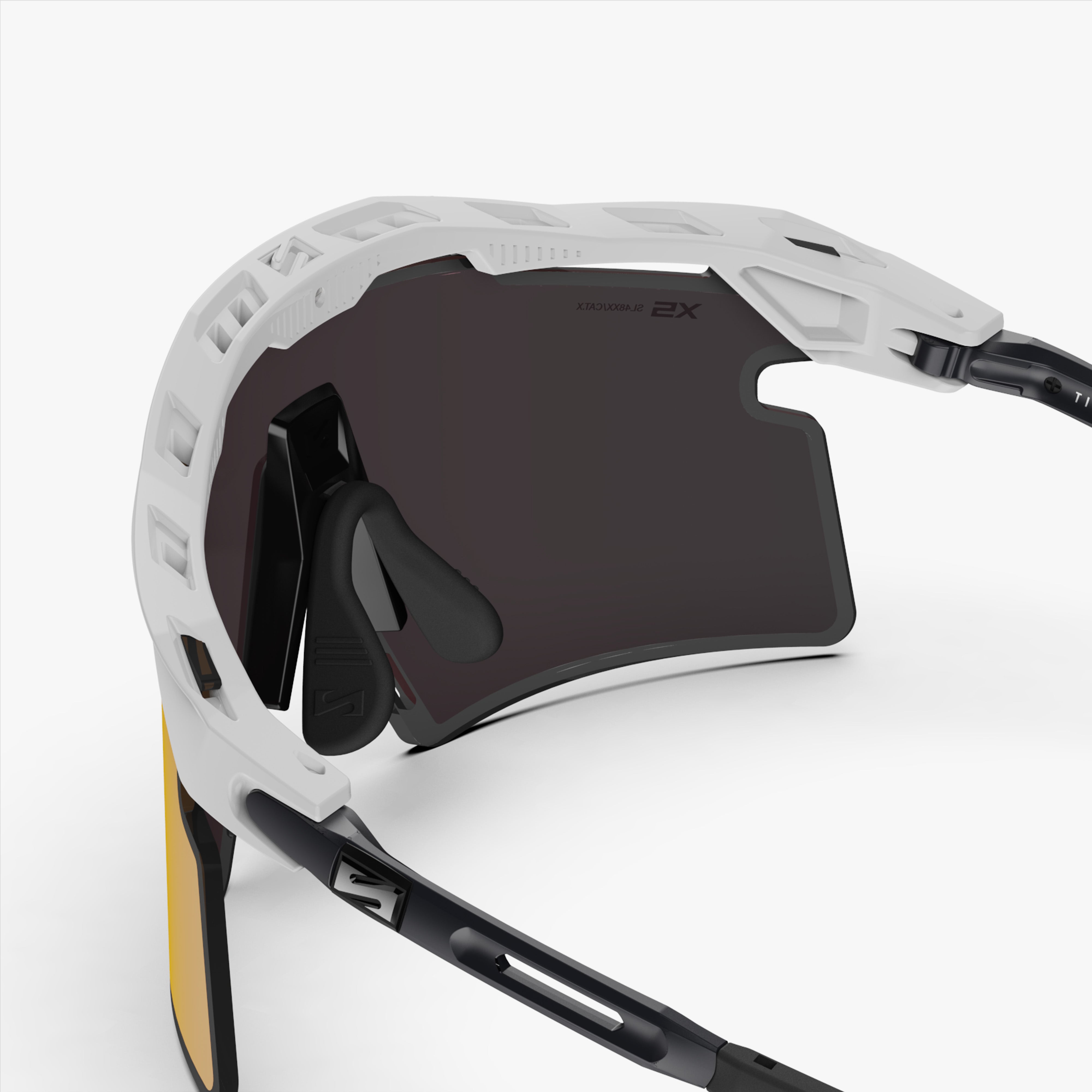 Aeroshade 2.0 Titanium XS White Matte Multimirror Sunburst detail