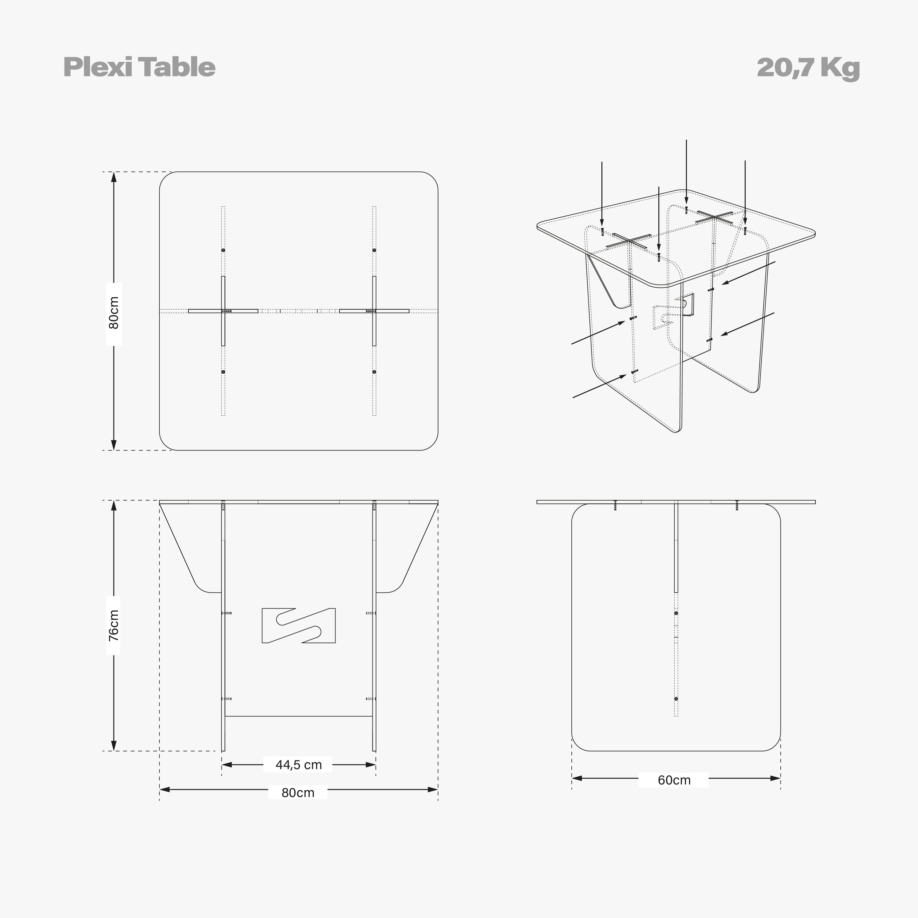 TABLE EN PLEXIGLAS