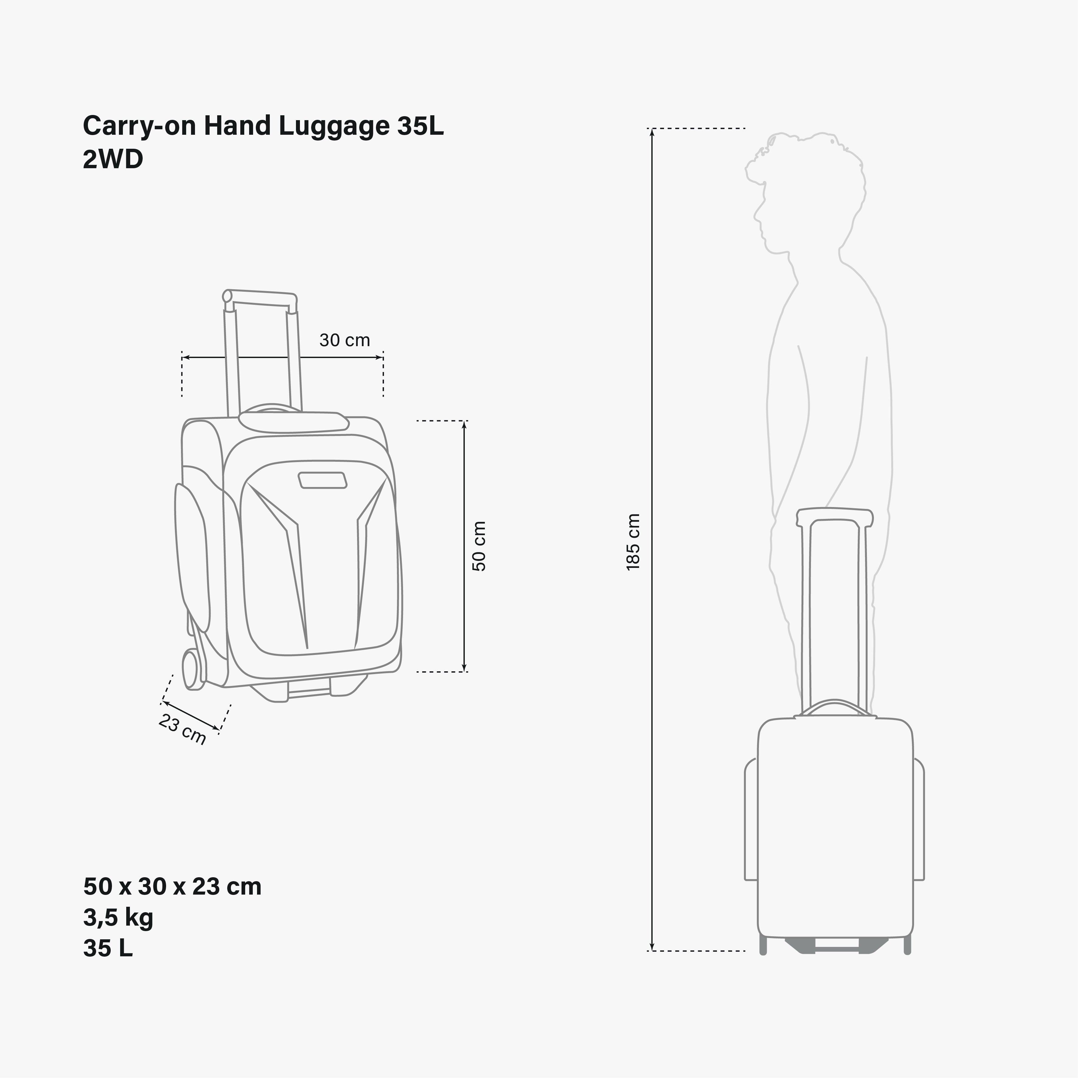 Trolley 35L 2WD Dimensions