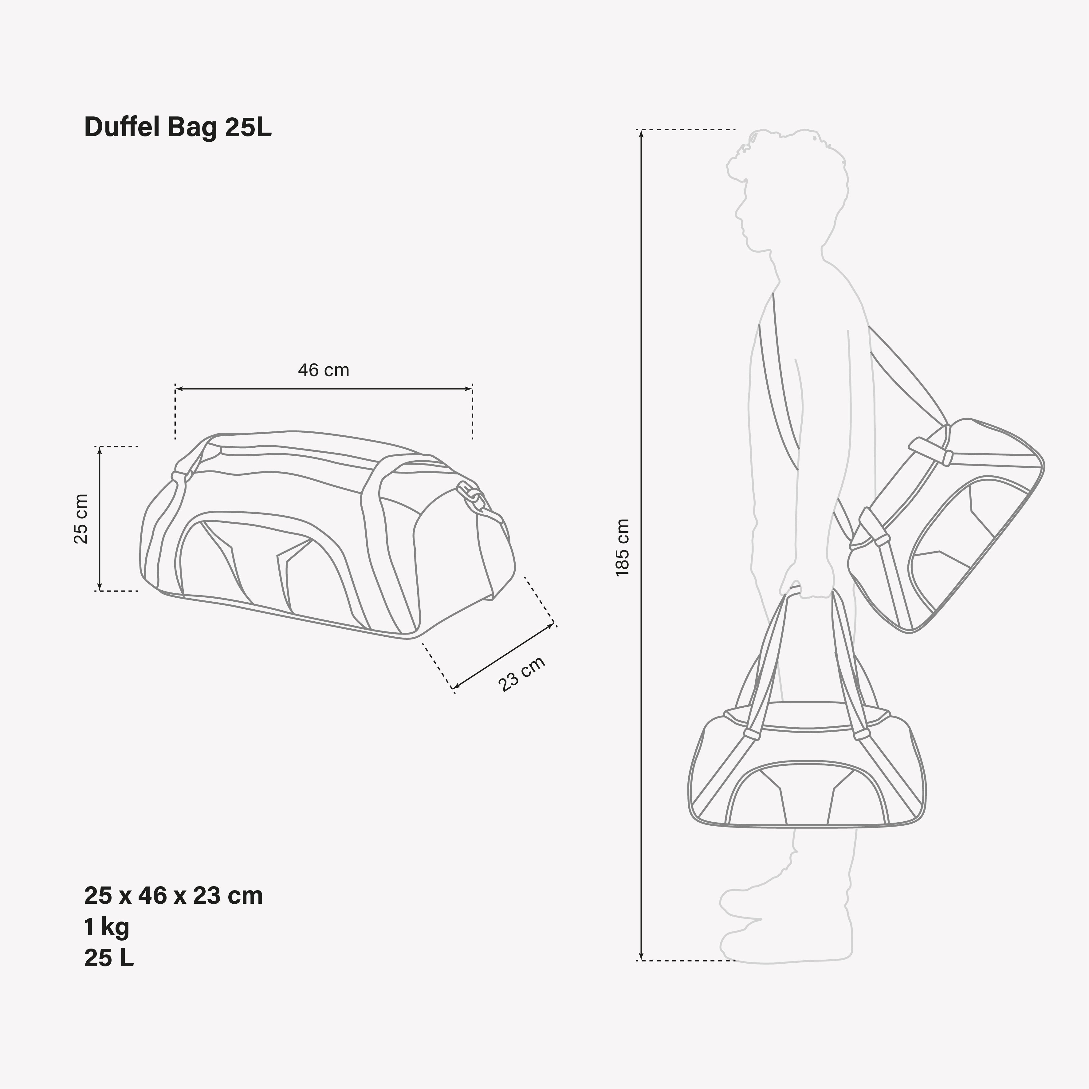 Black Duffel Bag 25 Liters | Scicon Sports