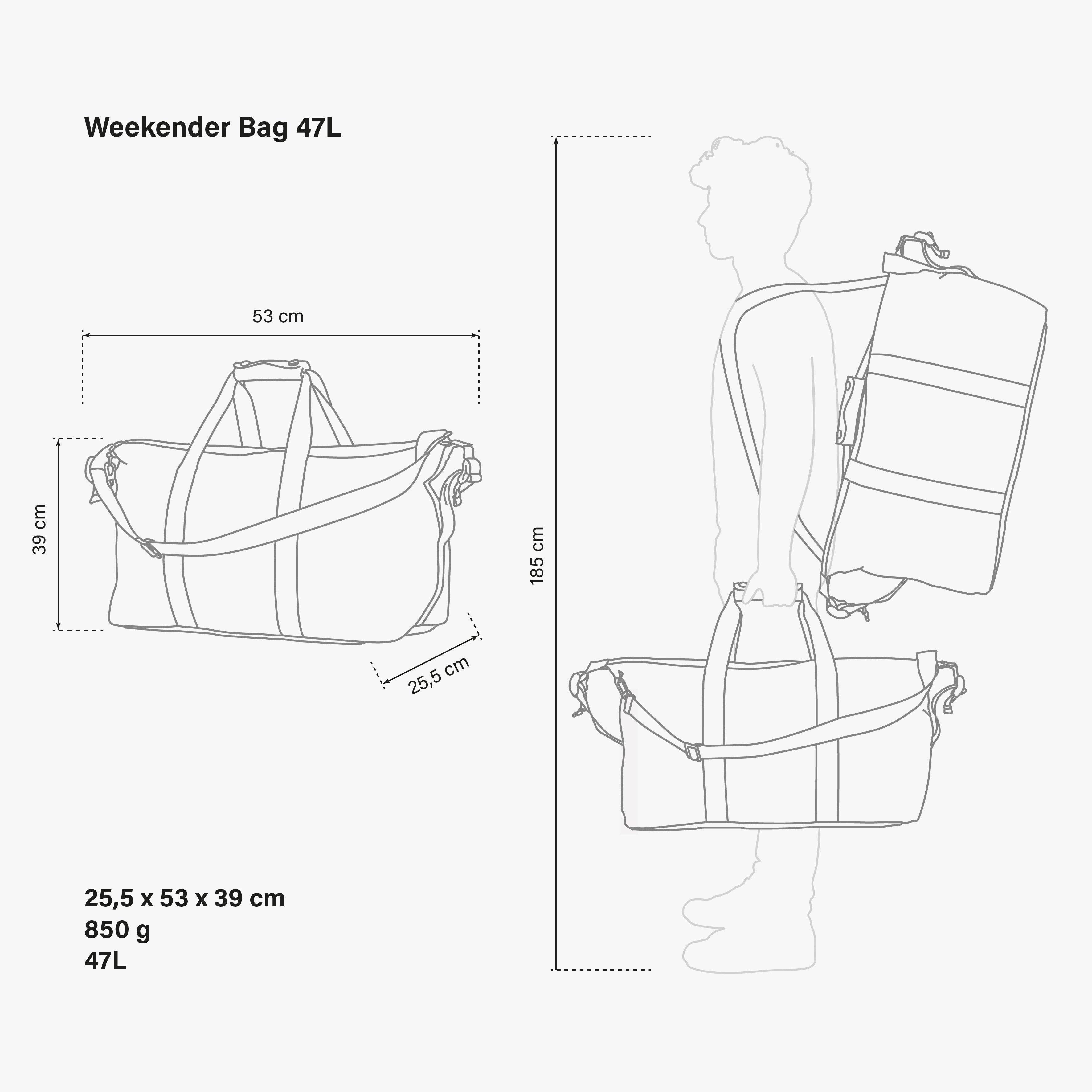 SAC WEEKENDER 47L - CUIR VÉGAN SYNERSKIN™
