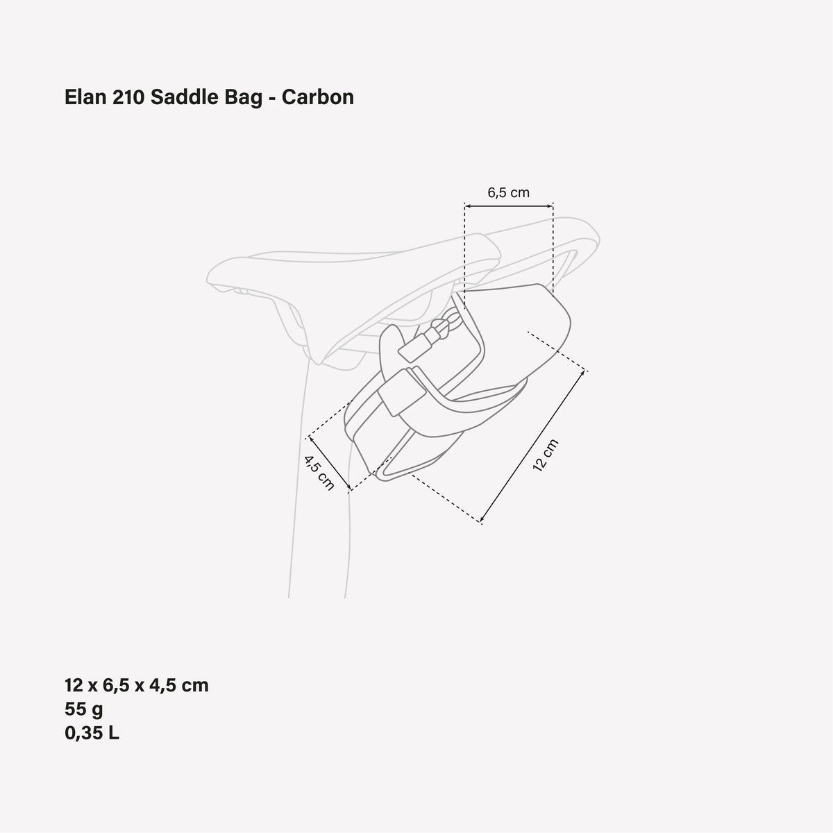 Elan 210 Saddlebag Tour de France carbon dimensions