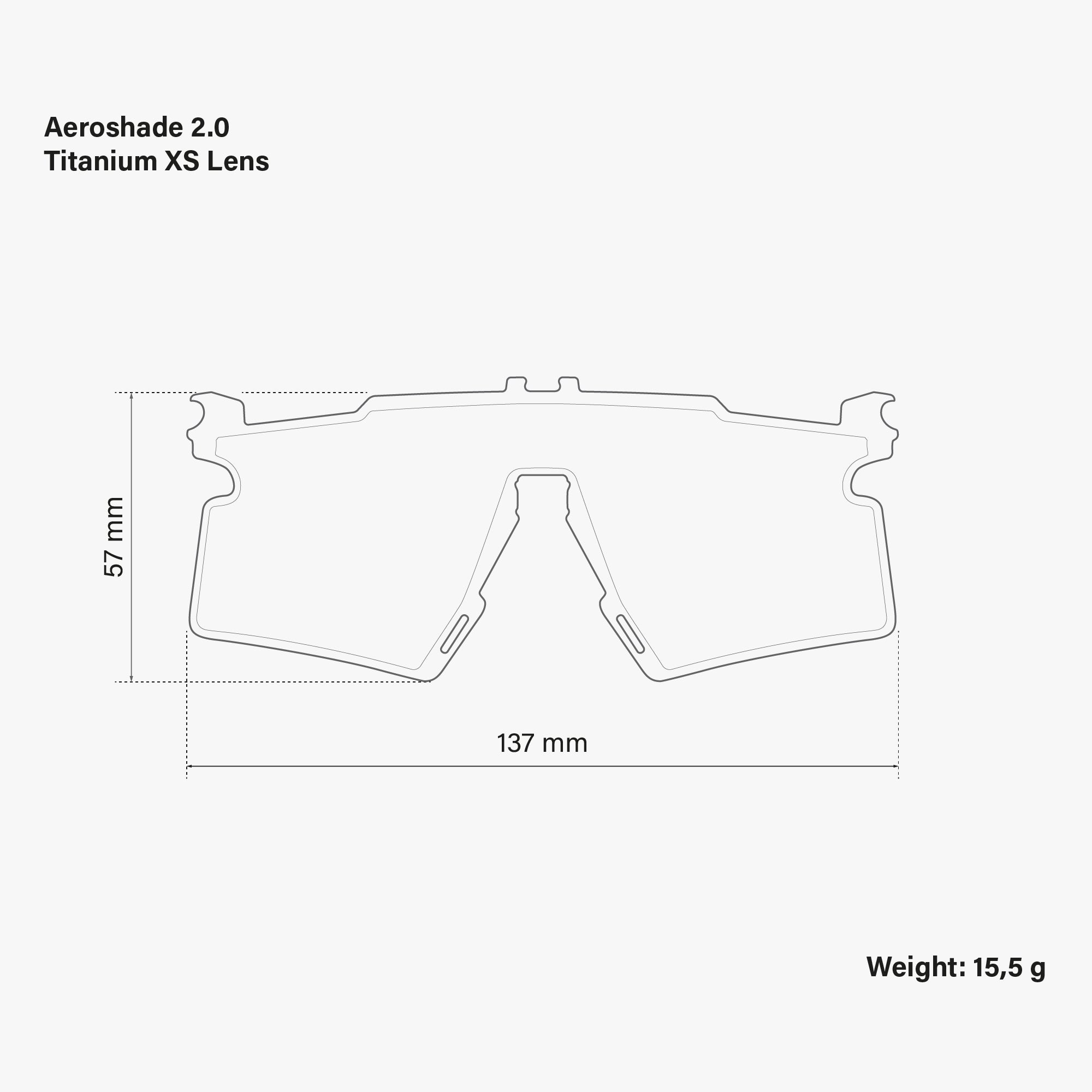 Aeroshade 2.0 Titanium XS Spare Lens Pink dimensions