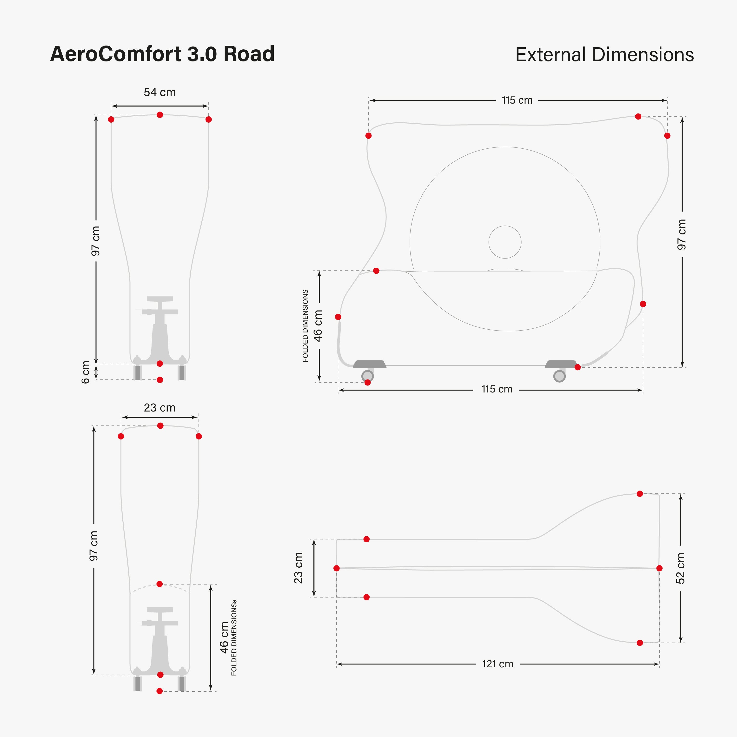 Aerocomfort Road Tour de France External Dimensions