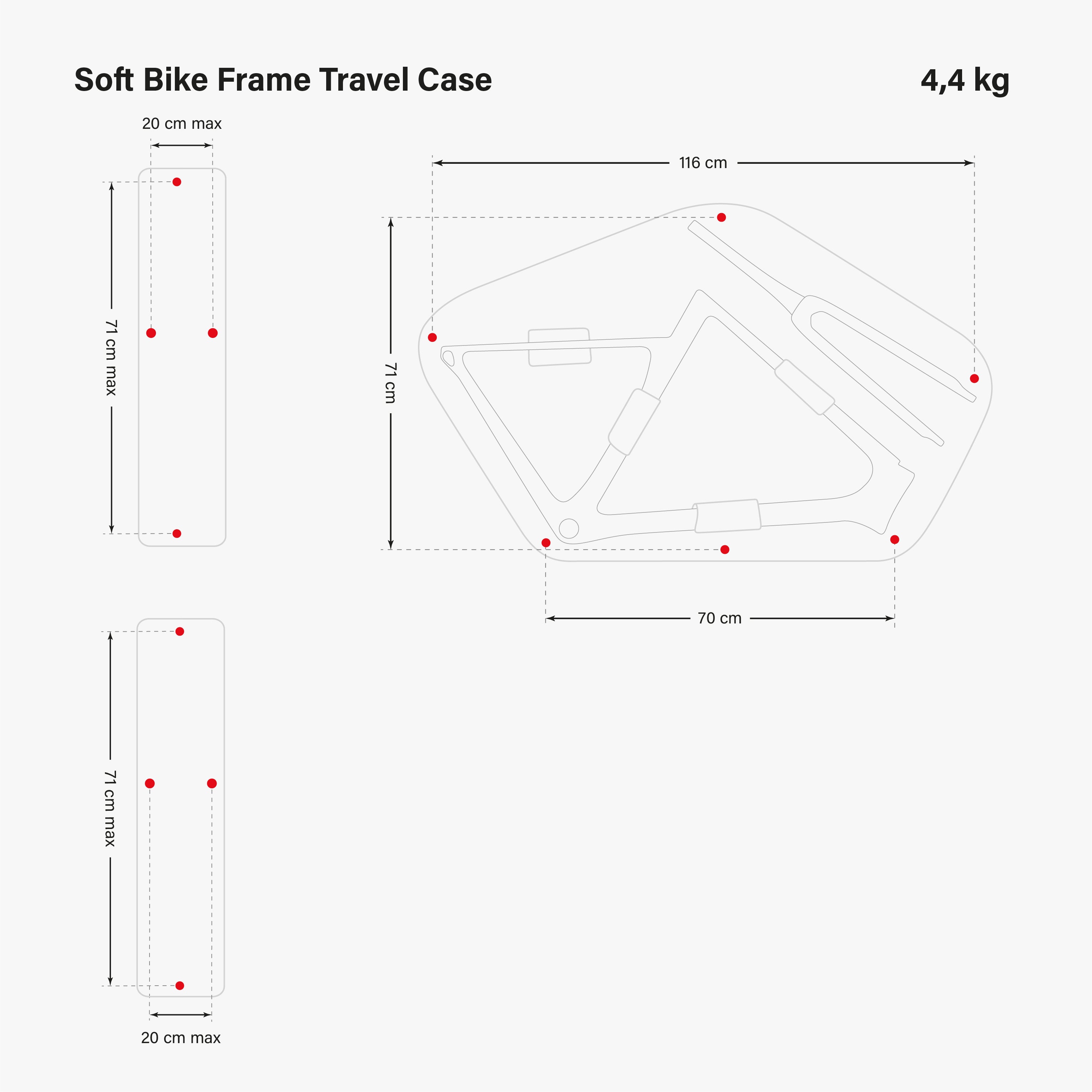 Soft Bike Travel Case Dimensions